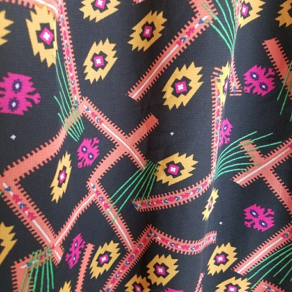 LuLaRoe Lola Pink & Black Aztec Design Skirt - Picture 5 of 5